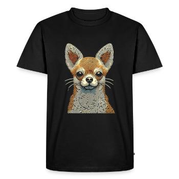 Empreinte digitale Chihuahua - T-shirt Premium bio Homme - noir - Devant - Nico (187cm)