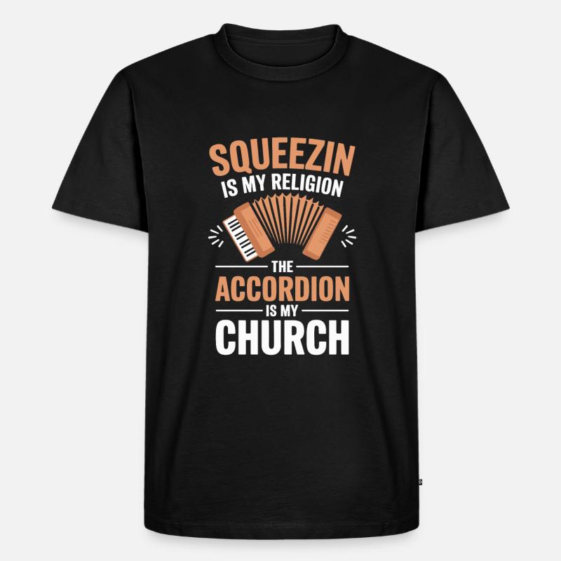 Akkordeon - Männer Premium Bio T-Shirt - Schwarz