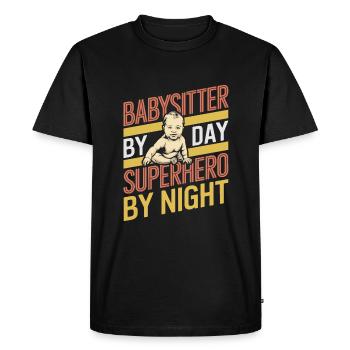Baby-sitter - T-shirt Premium bio Homme - noir - Devant - Nico (187cm)