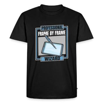 Animateur - T-shirt Premium bio Homme - noir - Devant - Nico (187cm)