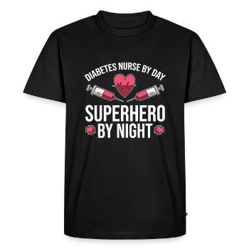 Infirmière en diabète - T-shirt Premium bio Homme - noir - Devant - Nico (187cm)