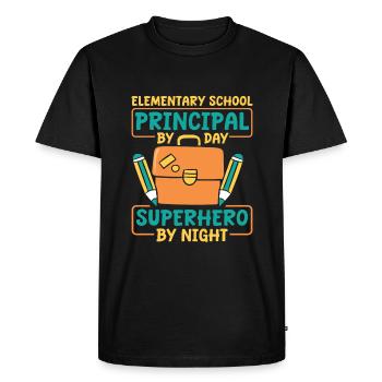 Directeur d’école primaire - T-shirt Premium bio Homme - noir - Devant - Nico (187cm)