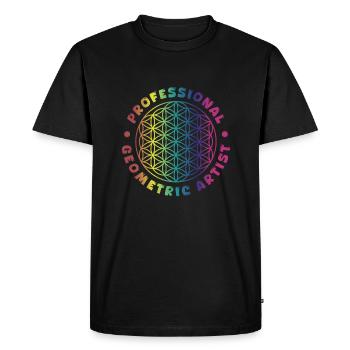 Géomètre - T-shirt Premium bio Homme - noir - Devant - Nico (187cm)