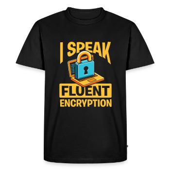 Cryptographer - Men's Premium Organic T-Shirt - black - Front - Nico (187cm)