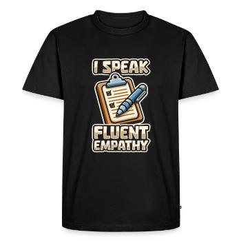 Conseiller - T-shirt Premium bio Homme - noir - Devant - Nico (187cm)