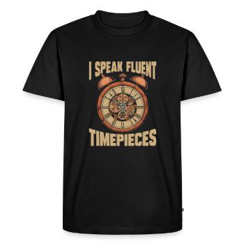 Horloger - T-shirt Premium bio Homme - noir - Devant - Nico (187cm)