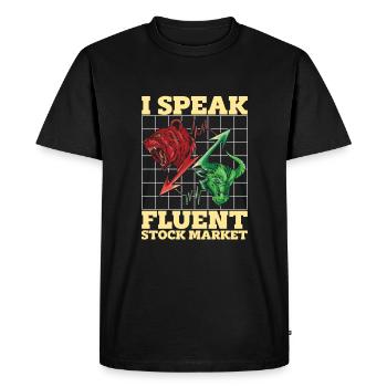 Broker - Men's Premium Organic T-Shirt - black - Front - Nico (187cm)