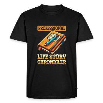 Biographer - Men's Premium Organic T-Shirt - black - Front - Nico (187cm)