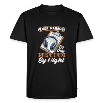 Floor Manager - Men's Premium Organic T-Shirt - black - Front - Nico (187cm)