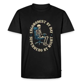 Ergonomist - Men's Premium Organic T-Shirt - black - Front - Nico (187cm)