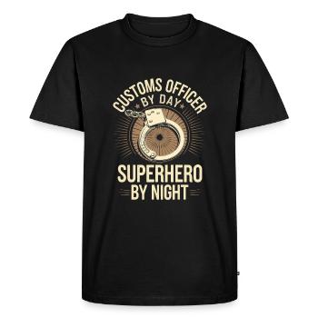 Douanier - T-shirt Premium bio Homme - noir - Devant - Nico (187cm)