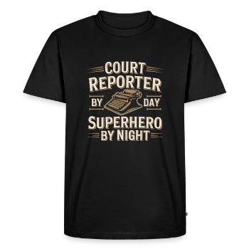 Court reporter - Men's Premium Organic T-Shirt - black - Front - Nico (187cm)