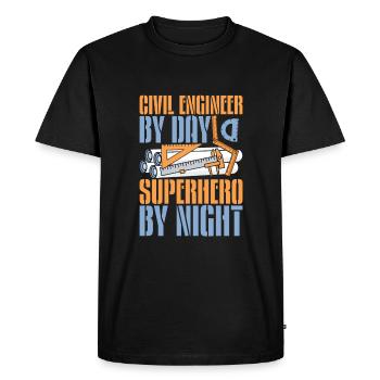 Ingénieur civil - T-shirt Premium bio Homme - noir - Devant - Nico (187cm)