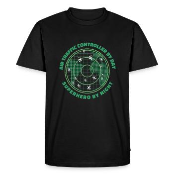 Contrôleur aérien - T-shirt Premium bio Homme - noir - Devant - Nico (187cm)