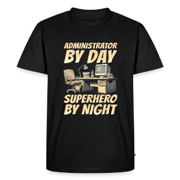 Administrator - Men's Premium Organic T-Shirt - black - Front - Nico (187cm)