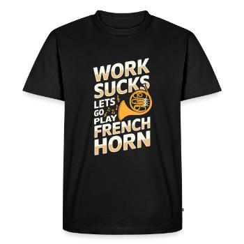 Corniste Cor français - T-shirt Premium bio Homme - noir - Devant - Nico (187cm)