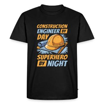 Ingénieur civil - T-shirt Premium bio Homme - noir - Devant - Nico (187cm)