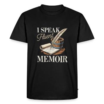 Biographer - Men's Premium Organic T-Shirt - black - Front - Nico (187cm)