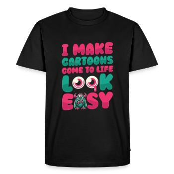 Animateur - T-shirt Premium bio Homme - noir - Devant - Nico (187cm)