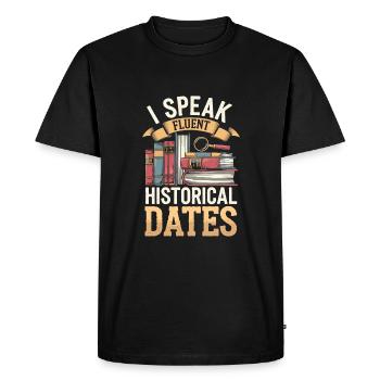 Historian - Men's Premium Organic T-Shirt - black - Front - Nico (187cm)