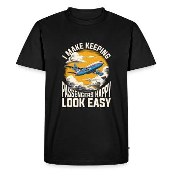 Flight Attendant Stewardess - Men's Premium Organic T-Shirt - black - Front - Nico (187cm)