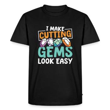 Tailleur de pierres précieuses - T-shirt Premium bio Homme - noir - Devant - Nico (187cm)