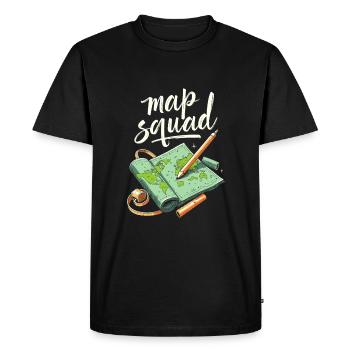 Escouade de cartographes - T-shirt Premium bio Homme - noir - Devant - Nico (187cm)