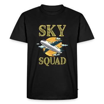 Flight Attendant Stewardess Squad - Men's Premium Organic T-Shirt - black - Front - Nico (187cm)
