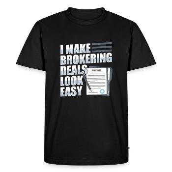 Broker - Men's Premium Organic T-Shirt - black - Front - Nico (187cm)