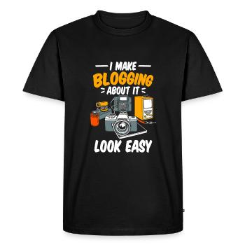 Blogueur Blogueur - T-shirt Premium bio Homme - noir - Devant - Nico (187cm)