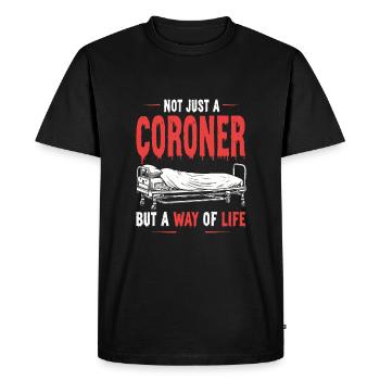 Coroner - Men's Premium Organic T-Shirt - black - Front - Nico (187cm)