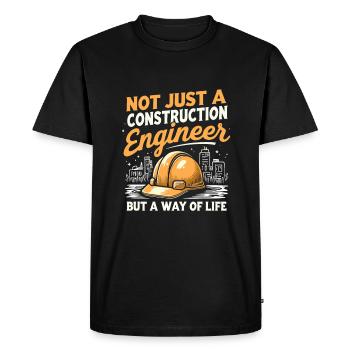 Ingénieur civil - T-shirt Premium bio Homme - noir - Devant - Nico (187cm)