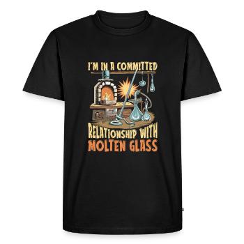 Soufflage de verre - T-shirt Premium bio Homme - noir - Devant - Nico (187cm)