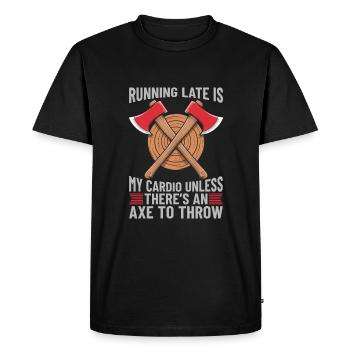 Lancer de hache Lanceur de hache - T-shirt Premium bio Homme - noir - Devant - Nico (187cm)