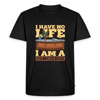 Porteur - T-shirt Premium bio Homme - noir - Devant - Nico (187cm)