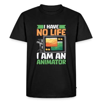 Animateur - T-shirt Premium bio Homme - noir - Devant - Nico (187cm)
