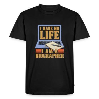 Biographer - Men's Premium Organic T-Shirt - black - Front - Nico (187cm)