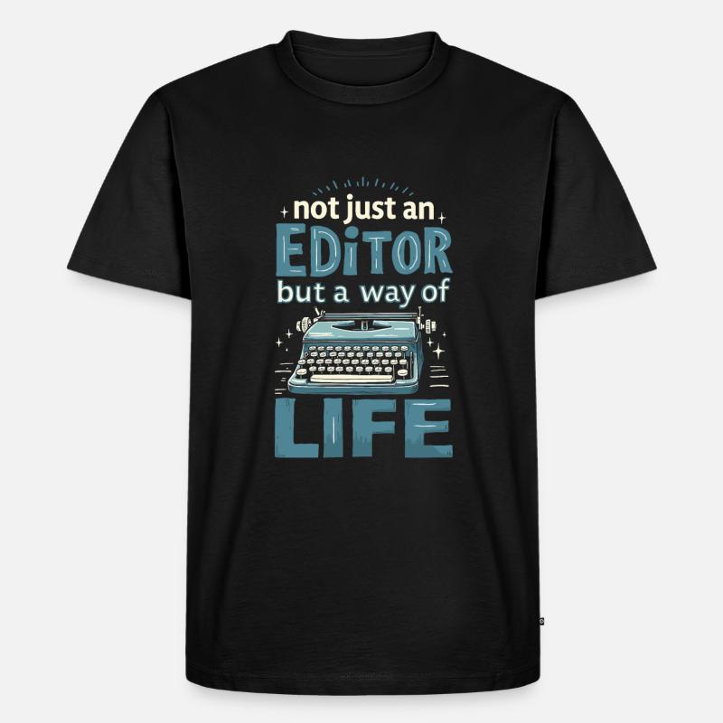 Editor - Männer Premium Bio T-Shirt - Schwarz