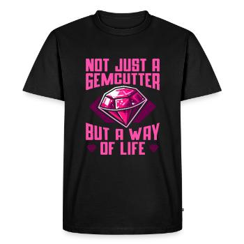 Tailleur de pierres précieuses - T-shirt Premium bio Homme - noir - Devant - Nico (187cm)