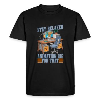 Animateur - T-shirt Premium bio Homme - noir - Devant - Nico (187cm)