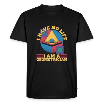Géomètre - T-shirt Premium bio Homme - noir - Devant - Nico (187cm)
