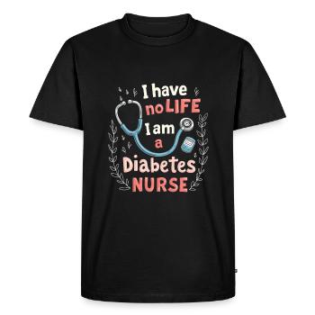 Infirmière en diabète - T-shirt Premium bio Homme - noir - Devant - Nico (187cm)