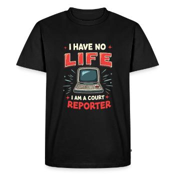 Court reporter - Men's Premium Organic T-Shirt - black - Front - Nico (187cm)