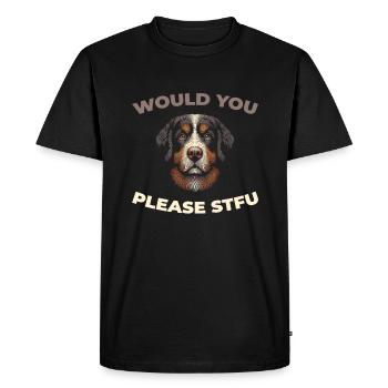 Bouvier bernois, taisez-vous, s’il vous plaît, taisez-vous - T-shirt Premium bio Homme - noir - Devant - Nico (187cm)