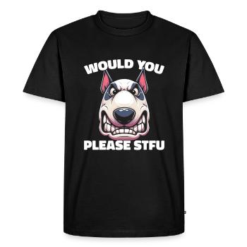 Bull Terrier, taisez-vous, s’il vous plaît, taisez-vous - T-shirt Premium bio Homme - noir - Devant - Nico (187cm)