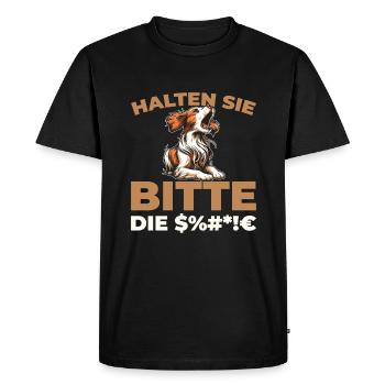 Épagneul breton Tais-toi - T-shirt Premium bio Homme - noir - Devant - Nico (187cm)