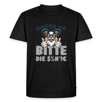 Papillon Tais-toi - T-shirt Premium bio Homme - noir - Devant - Nico (187cm)