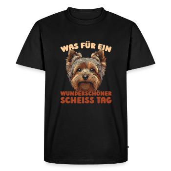 Yorkshire Terriers, taisez-vous - T-shirt Premium bio Homme - noir - Devant - Nico (187cm)