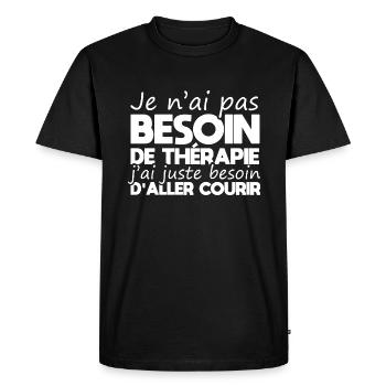 Footing coureur triathlète cadeau drôle courir - T-shirt Premium bio Homme - noir - Devant - Nico (187cm)