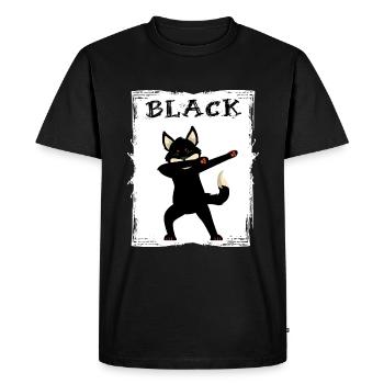 renard noir tolérance égalité noir - T-shirt Premium bio Homme - noir - Devant - Nico (187cm)